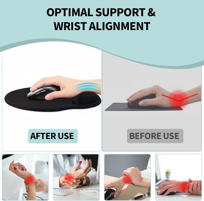 eulps Mouse Pad with Wrist Rest, Comfortable Computer Mousepad with Gel Wrist Support Smooth Surface and Non-Slip PU Base for Pain Relief, Laptop, Office & Home (ICY Blue) - Image 4